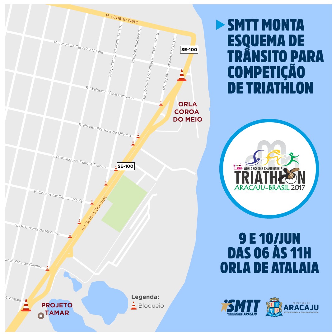 SMTT monta esquema de trânsito para competição de Triathlon - SMTT Aracaju
